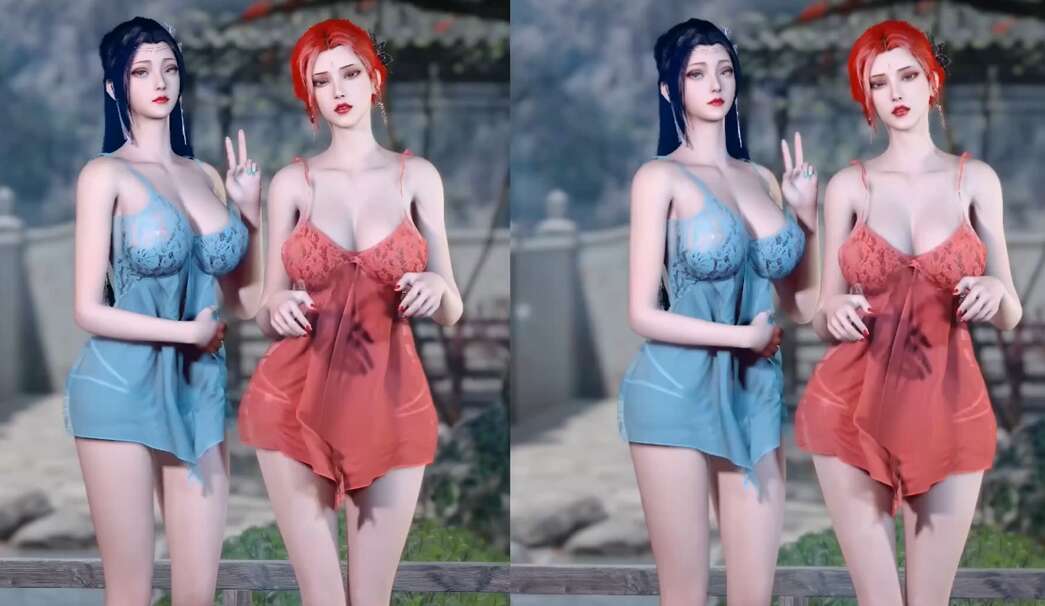 【3D同人视频/全动态/VAM】云韵&雅妃 极品双飞 双凤争屌 轮操极品骚货女神-萌玩ACG